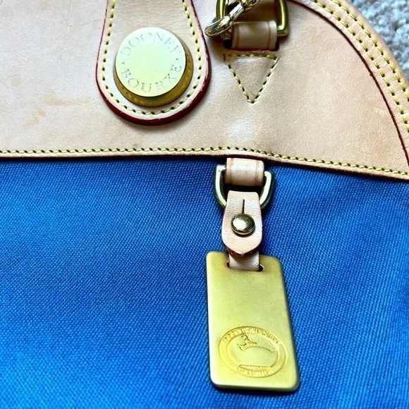 DOONEY & BOURKE blue leather and canvas cabriolet dome bag - Picture 5 of 12